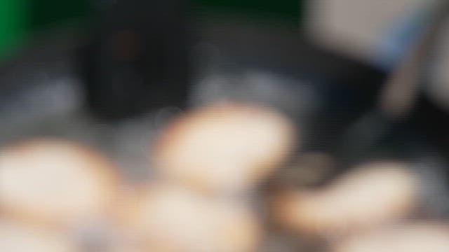 Golden Brown Potato Dough Fried in Frying Oil