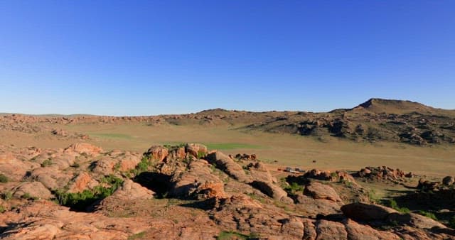 Rocky mountains landscape under a clear blue sky