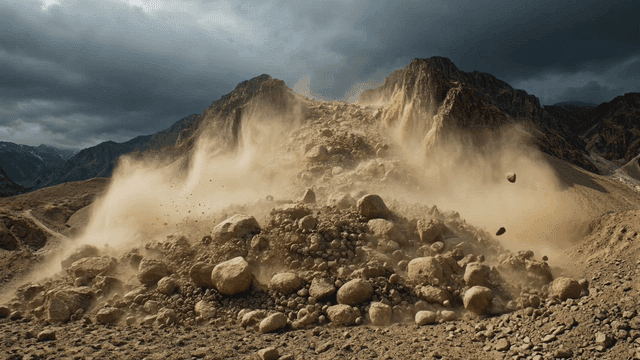 Landslides in mountainous areas