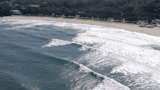 Serene beach with waves