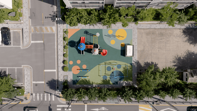 Empty playground in a residential area