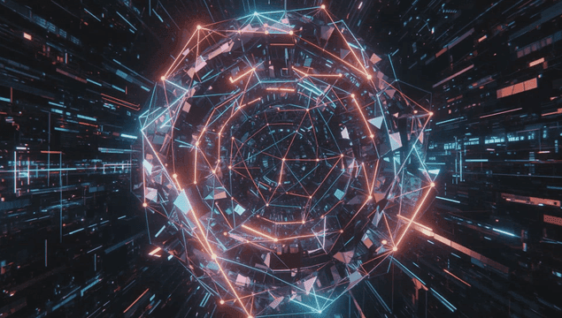 Futuristic digital network sphere