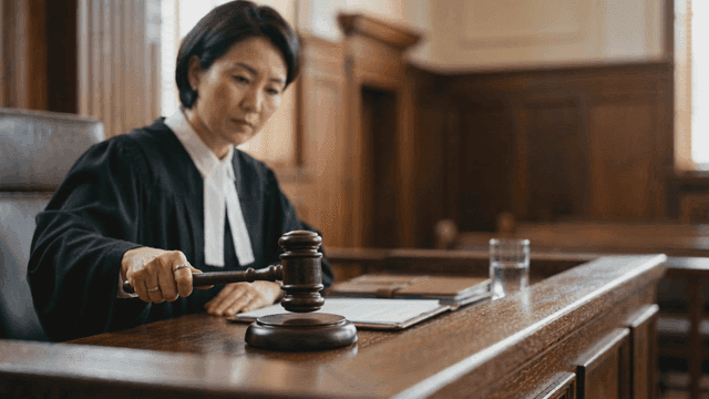 Judge striking gavel
