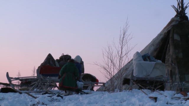 Tundra Tribe Going Home with Buckets of Snow