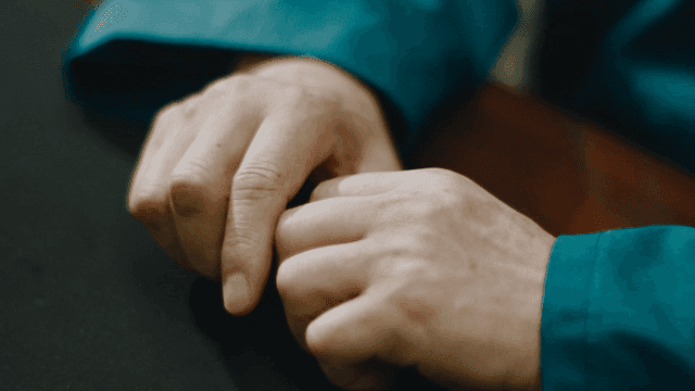 Shaking hands of anxious person