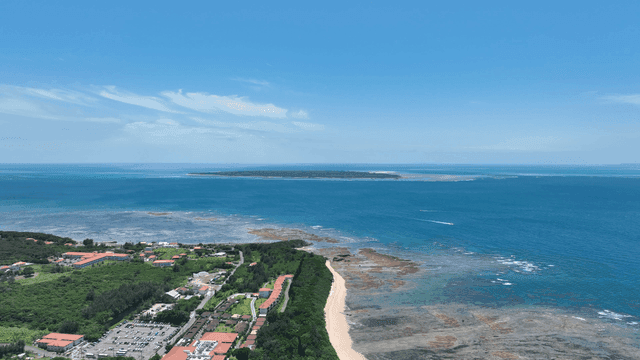 Clear blue sea and coastal scenery