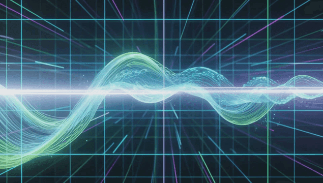 Digital waveforms on a grid background