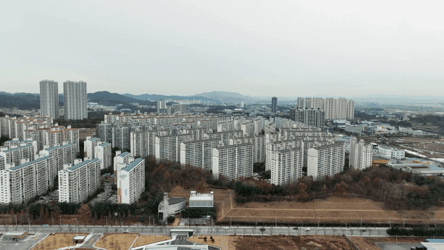 City view with high-rise apartment complexes