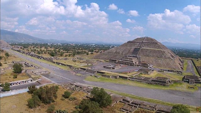 Teotihuacan, a huge ruin with an ancient pyramid