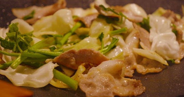 Sizzling Stir-fried Pork and Vegetables