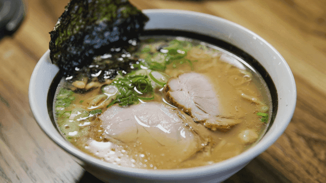Bowl of ramen with seaweed and pork chashu