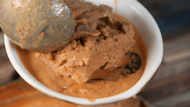 Rich soybean paste potato stew with meat and vegetables