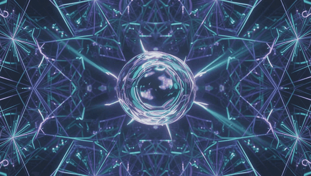 구체와 함께하는 다채로운 기하학적 패턴