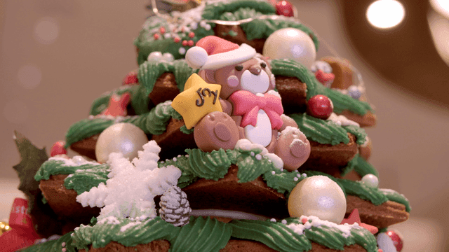 Christmas cake with decorations