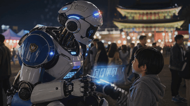 Robot that helps child who has lost their parents