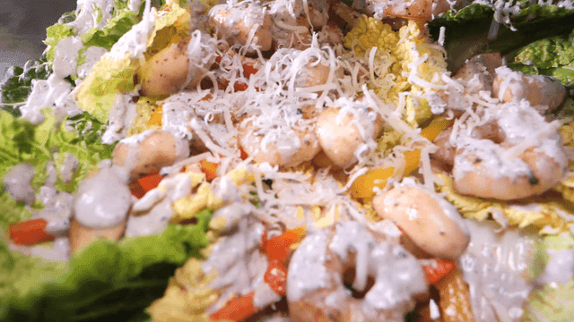 Shrimp salad with creamy dressing