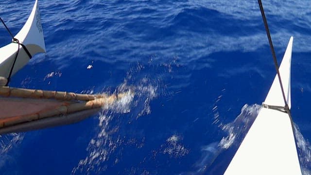 푸른 바다 위를 항해