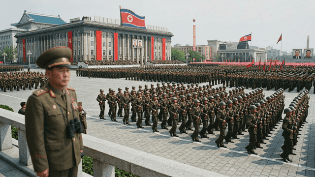 Military parade at North Korean Square