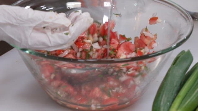 Fresh Homemade Salsa in a Glass Bowl