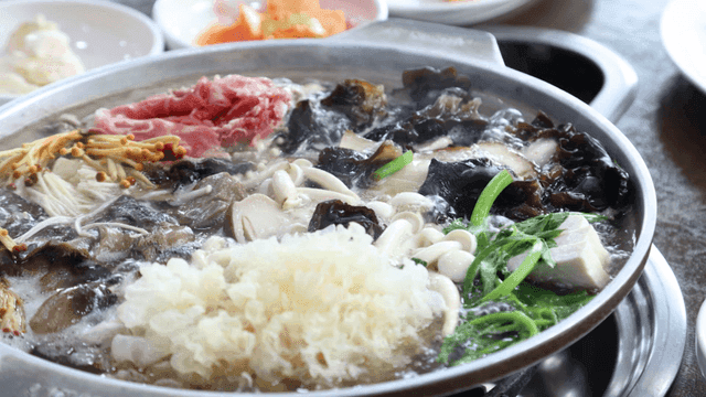 Mushroom stew with various ingredients