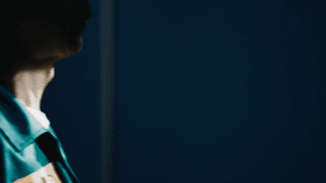 Prisoner making statement in dark room