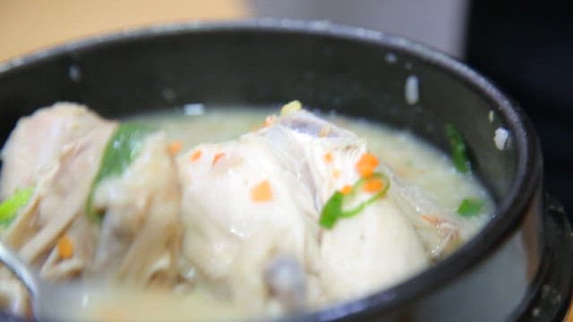 Ginseng chicken soup in a hot pot