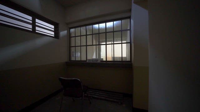 Visiting Room Inside a Prison with Sunlight