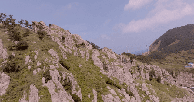 Rocky island landscape with ocean view