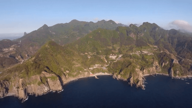 Coastal mountains and ocean view