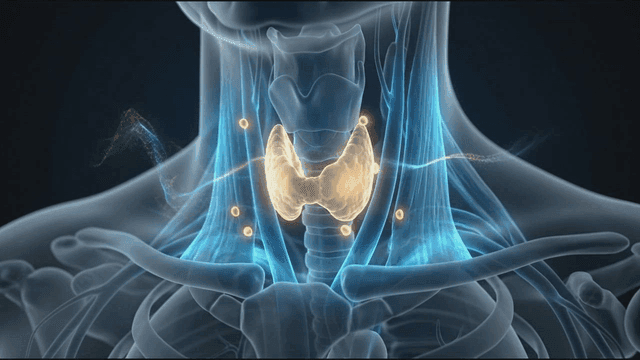 Detailed view of the human thyroid gland