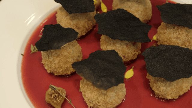 Arancini topped with truffle