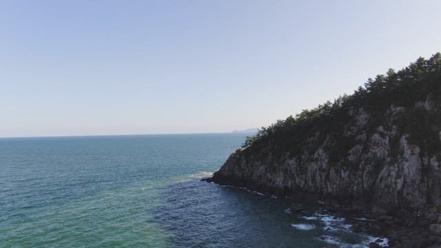 Scenic coastline with blue sea