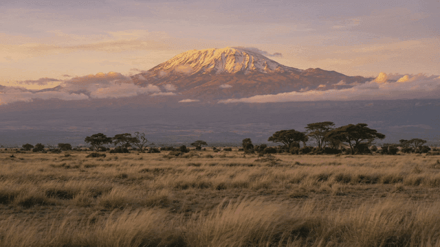 Majestic mountains at sunrise