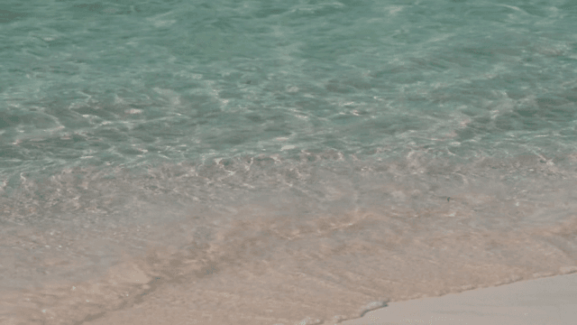 Gentle waves lapping on a sandy beach