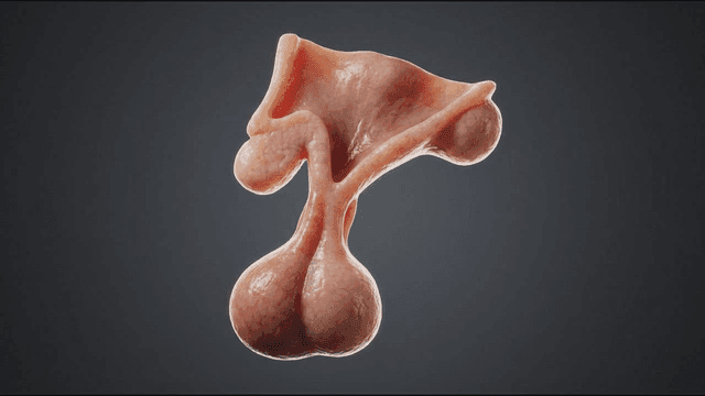 Detailed view of anatomical structure of human testis