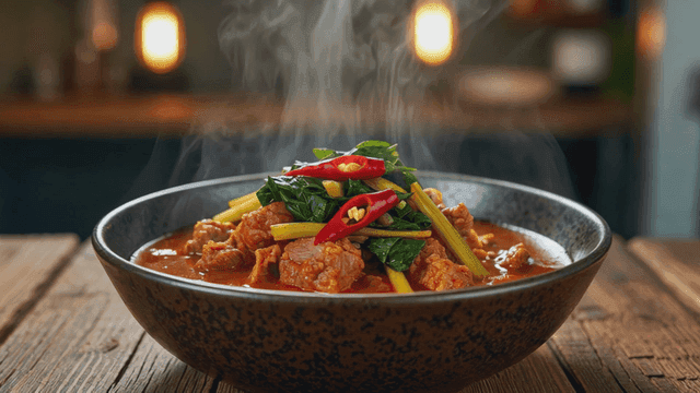 Hot stew with vegetables