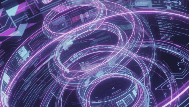 가상 공간의 디지털 데이터 흐름