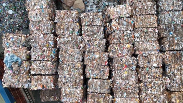 재활용 센터의 항공 촬영