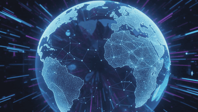 Digital globe with network connections