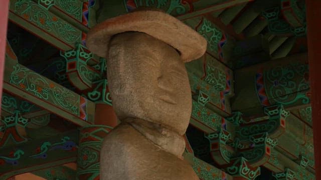 Close-up of an Ancient Stone Statue