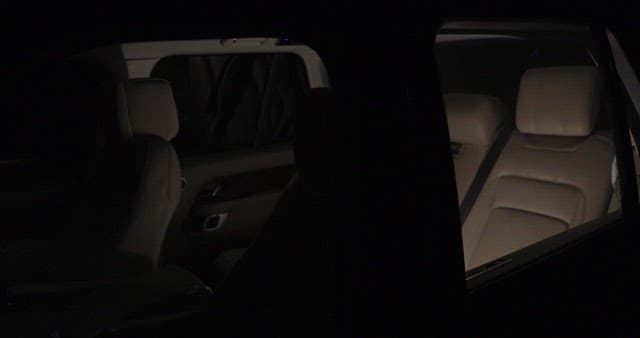 Empty Car Interior with Illuminated Cabin Light