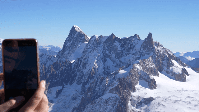 Capturing snowy mountain peaks with a phone