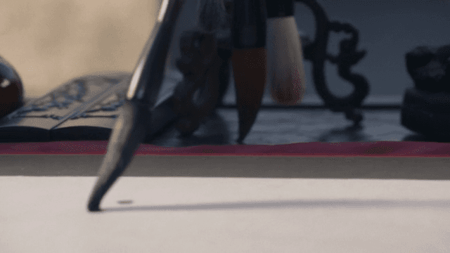 흰 종이에 붓으로 그림 그리기