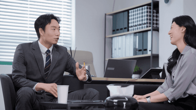 Office meeting with a focused discussion