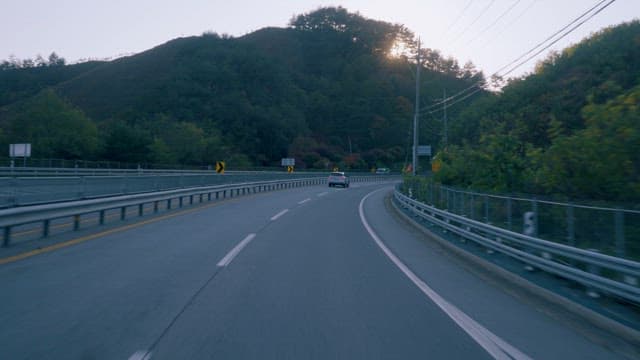 Serene Road Trip at Dusk