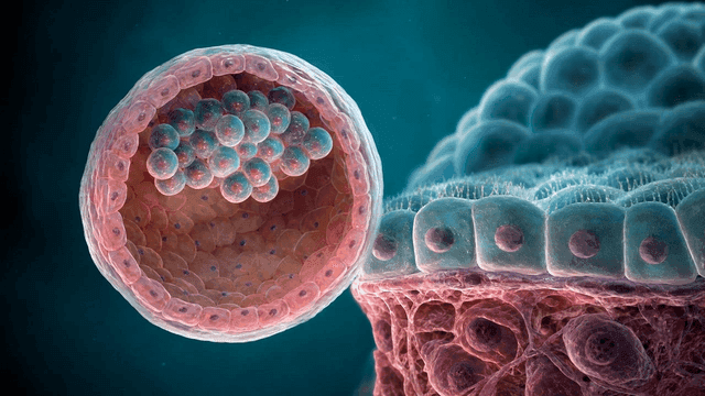 Detailed view of blastocyst cell structure