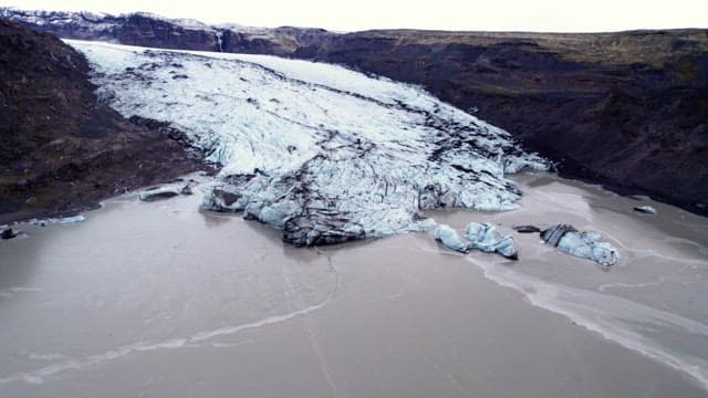 Vast glacier stretching across a mountain