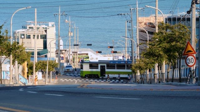 Seaside City Intersection with Tram