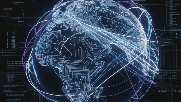 Digital globe with network connections