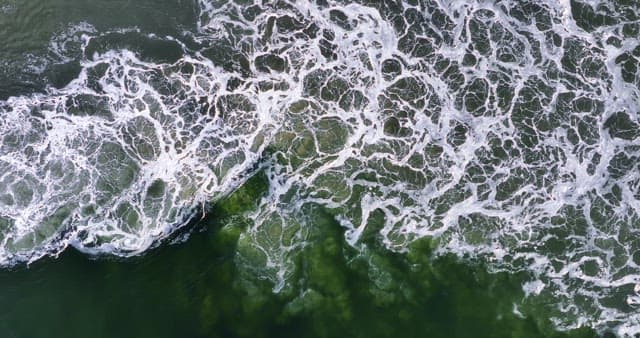 바다 표면에 부딪히는 파도